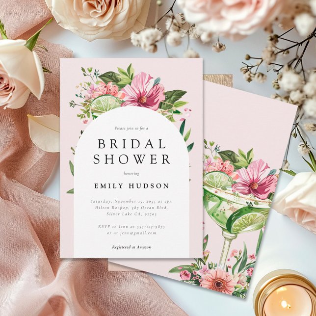 Margarita Fiesta Floral Brautparty Einladung (Von Creator hochgeladen)