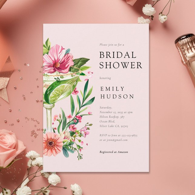 Margarita Fiesta Floral Brautparty Einladung (Von Creator hochgeladen)