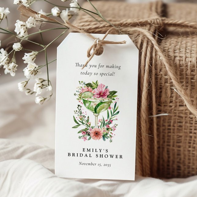 Margarita Fiesta Floral Brautparty Geschenkanhänger (Von Creator hochgeladen)