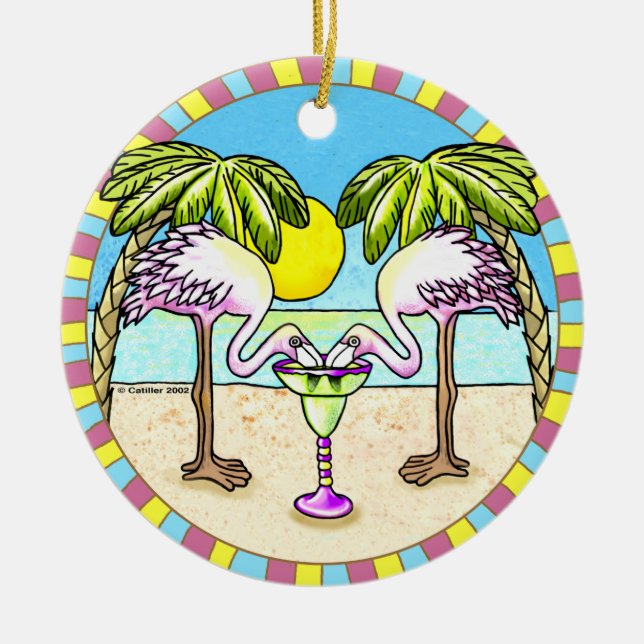 Margarita Flamingo Ornament (Vorne)