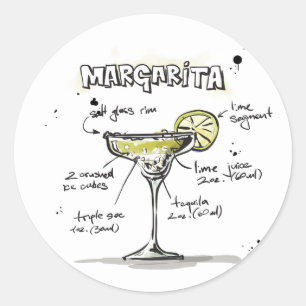 Margarita-Getränk-Rezept-Entwurf Runder Aufkleber