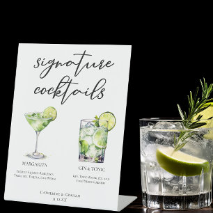 Margarita Gin & Tonic Signature Cocktails Menü Sockelschild