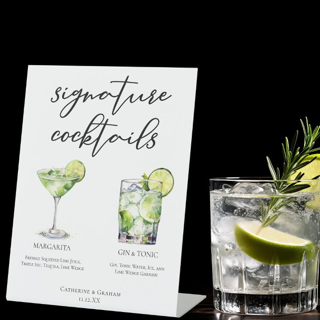 Margarita Gin & Tonic Signature Cocktails Menü Sockelschild (Von Creator hochgeladen)