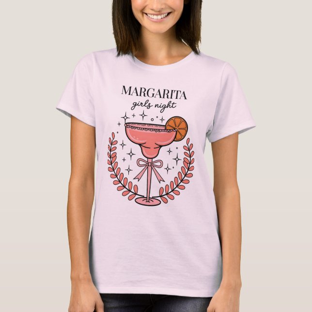 Margarita Girls Night Out Fun Rosa T-Shirt (Vorderseite)