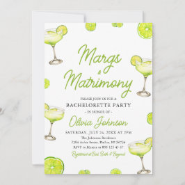 Margarita Margs & Matrimone Cocktail Bachelorette Einladung