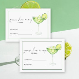 Margarita & Matrimony Wie viele Korks Bridal-Spiel Begleitkarte