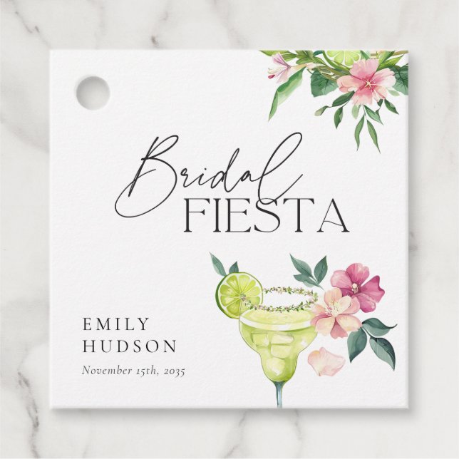 Margarita Mexican Fiesta Brautparty Geschenkanhänger (Vorderseite)