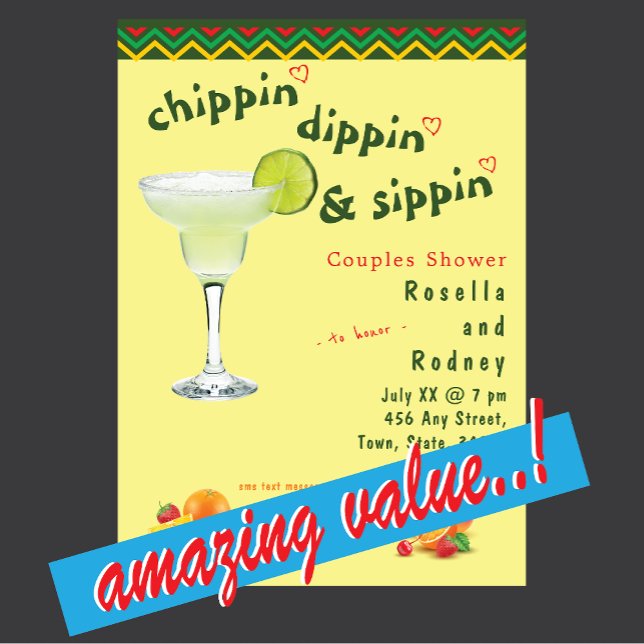 Margarita Mexican Fiesta Paare Dusche Einladung (Von Creator hochgeladen)