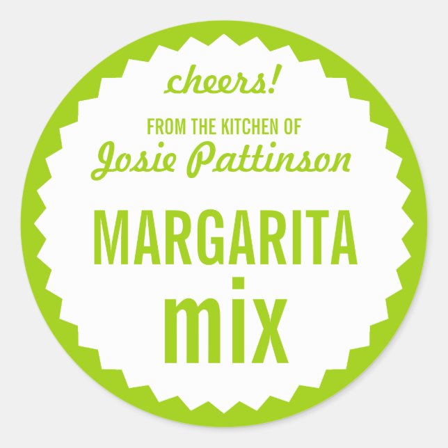 Margarita Mix Flasche Runder Aufkleber (Vorderseite)