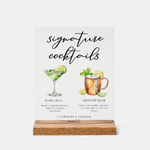 Margarita Moscow Mule Hochzeits-Signature-Cocktail Acrylschild