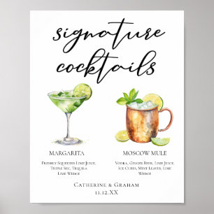 Margarita Moskau Mule Signature Cocktails Menü Poster