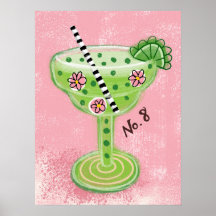 Margarita on Pink Poster Mauer Kunst
