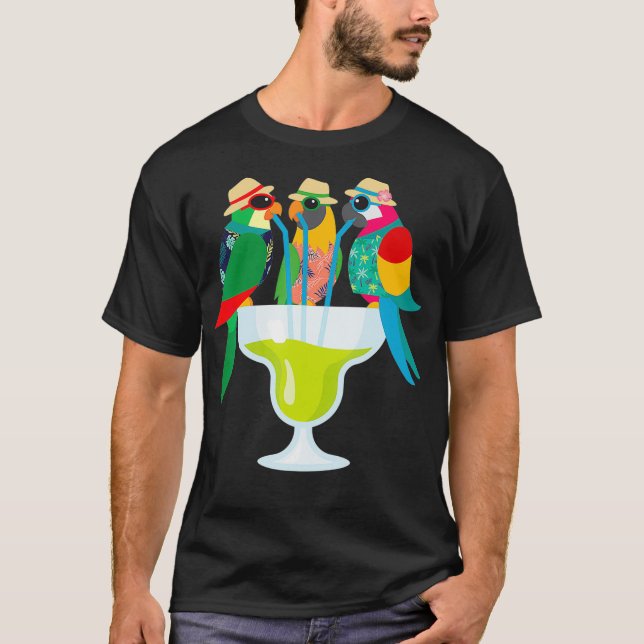 Margarita Parrots Funny Drinks Mama Halloween T-Shirt (Vorderseite)