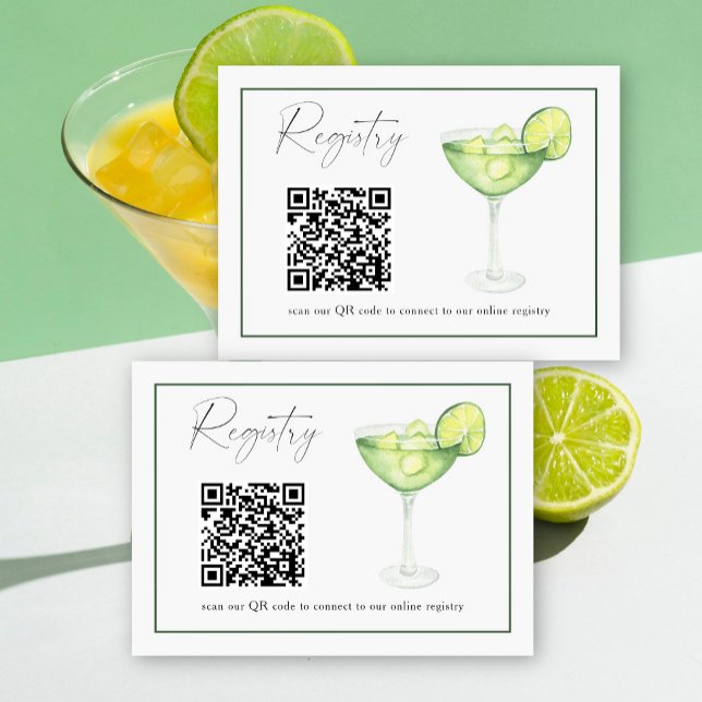 Margarita QR Code Brautparty Registry Begleitkarte (Von Creator hochgeladen)