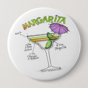 MARGARITA RECIPE COCKTAIL ART BUTTON
