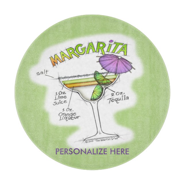 MARGARITA RECIPE COCKTAT ART SCHNEIDEBRETT (Vorderseite)