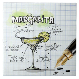 Margarita Recipe Zeichnend Bar Fliese