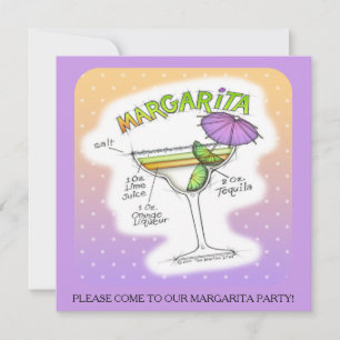 MARGARITA-REZEPT COCKTAIL-KUNST EINLADUNG