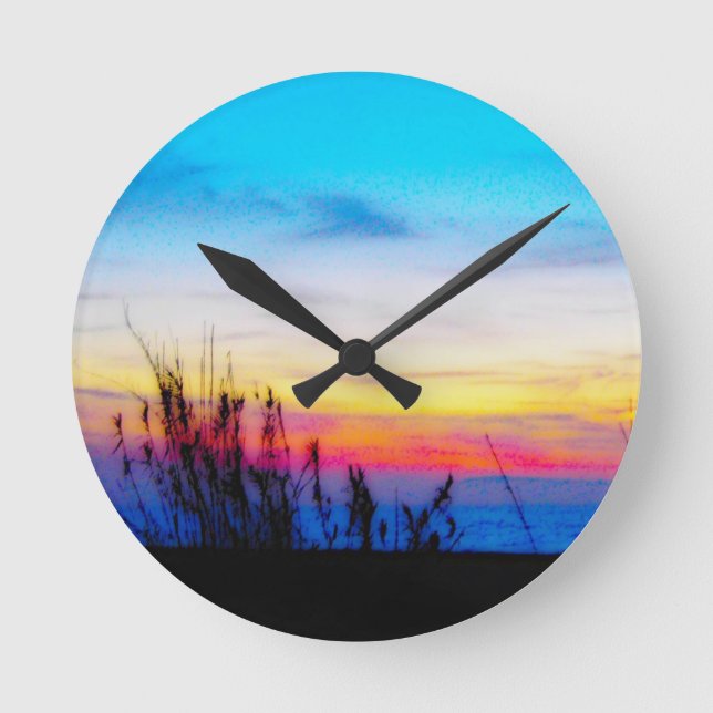 Margarita-Sonnenuntergang Runde Wanduhr (Vorderseite)