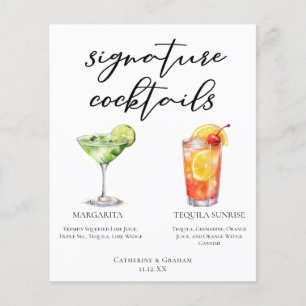 Margarita Tequila Sunrise Wedding Cocktails Menü