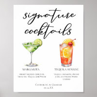Margarita Tequila Sunrise Wedding Cocktails Menü