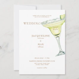 Margarita Texas Style Gold Text Wedding Einladung