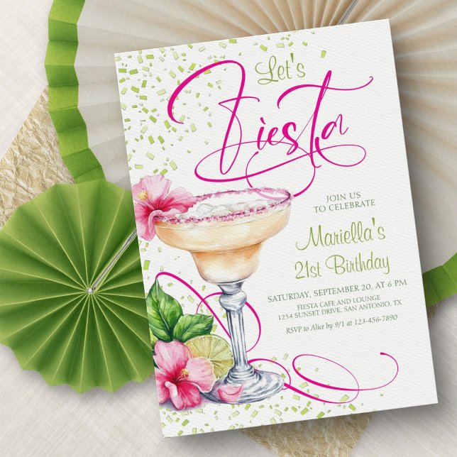Margarita Tropical Floral Birthday Invitation Einladung (Von Creator hochgeladen)
