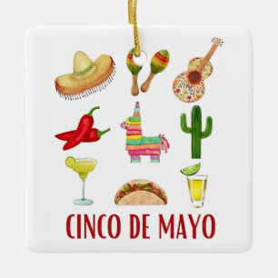 Margarita und Bow Coquette Cinco de Mayo Keramikornament