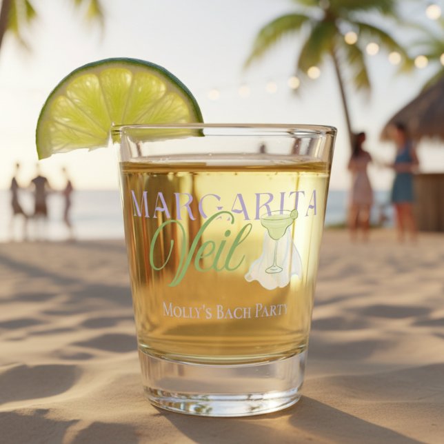 Margarita Veil - Fun Junggeselinnen-Abschied Schnapsglas (Spice up the party with this playful “Margarita Veil” shot glass!)