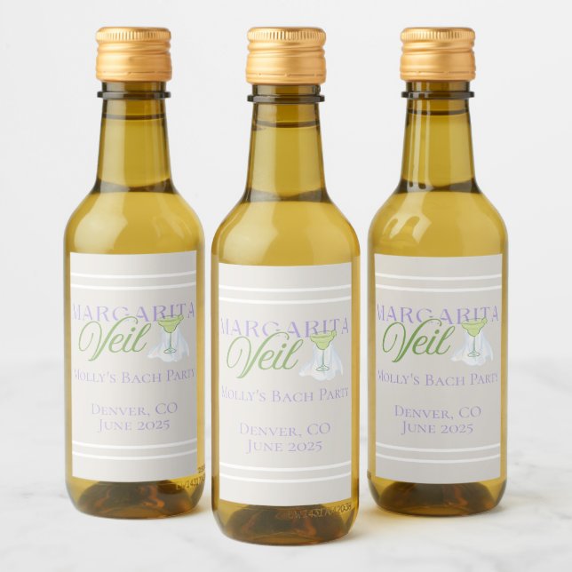 Margarita Veil - Fun Junggeselinnen-Abschied Weinetikett (Flaschen)