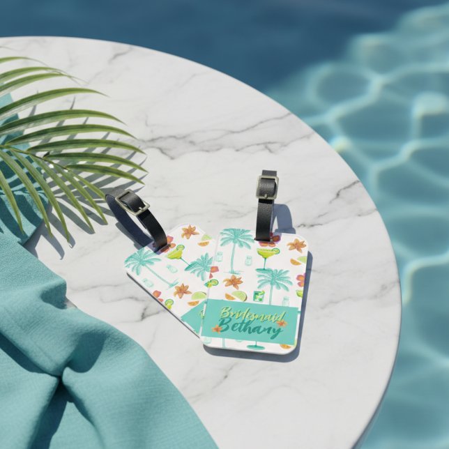 Margarita Veil Junggeselinnen-Abschied Illustriert Gepäckanhänger (Margarita Veil Bachelorette Party Illustrated Luggage Tag)