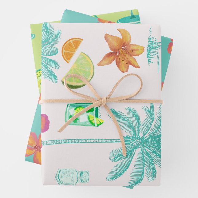 Margarita Veil Junggeselinnen-Abschied Illustriert Geschenkpapier Set (Beispiel)