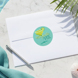 Margarita Veil Junggeselinnen-Abschied Illustriert Runder Aufkleber