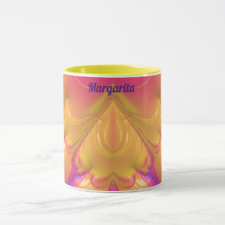MARGARITA ~ Zany 3D ~ Pink Yellow Blue Tasse