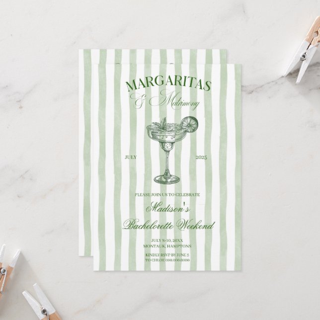 Margaritas and lime Bridal shower Einladung (Vorderseite/Rückseite Beispiel)