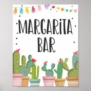 Margaritas Bar Drinks Cactus Fiesta Tafelzeichen Poster