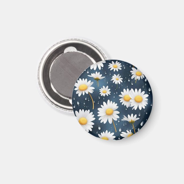 MARGARITAS BLANCA FONDO AZUL MAGNET (Vorderseite/Rückseite)