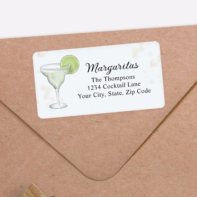 Margaritas Custom Return Address Adressaufkleber (Cocktail Party Custom Return Address Labels. )