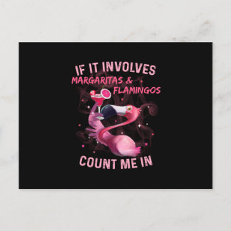 Margaritas & Flamingos Ankündigungspostkarte