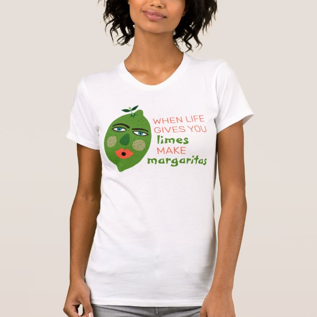 Margaritas Funny Limon Whimsical T-Shirt (Vorderseite)