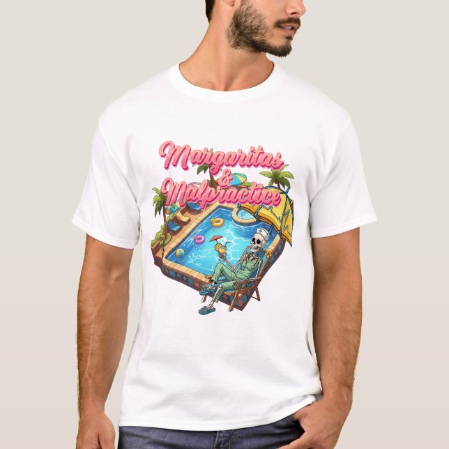 Margaritas & Kunstfehler- Skeleton RN Sommerpool  T-Shirt (Vorderseite)