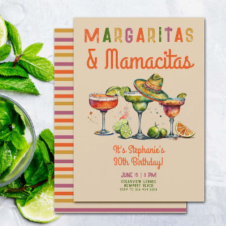 Margaritas Mamacitas Colorful Fiesta 30. Geburtsta Einladung
