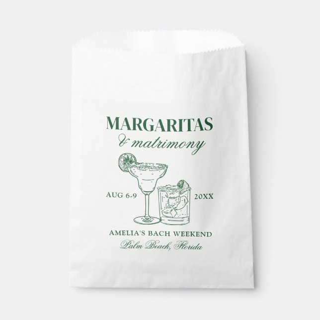 Margaritas & Matrimony Bachelorette Geschenktütchen (Vorderseite)