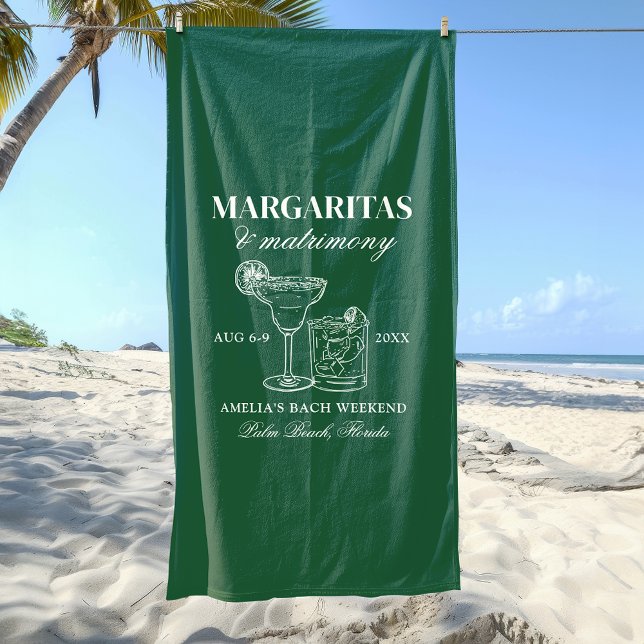 Margaritas & Matrimony Bachelorette Strandtuch (Von Creator hochgeladen)