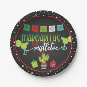 Margaritas & Mistletoe Weihnachten Party Plate Pappteller