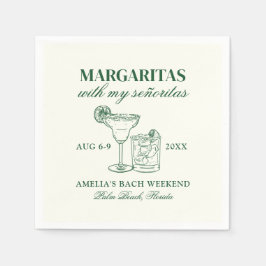 Margaritas mit meinem Señoritas Bachelorette Woche Serviette