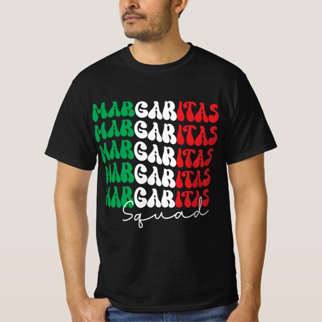 Margaritas Squad Retro Design T-Shirt (Vorderseite)