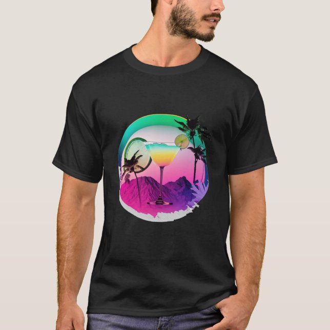 Margaritas Synthwave 80er Retrowave Ästhetik 2 T-Shirt (Vorderseite)