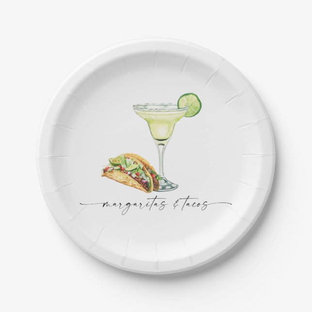 Margaritas & Tacos Pappteller (Vorderseite)