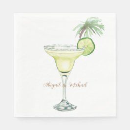 Margaritas Tropical Couple Names Luncheon Serviette